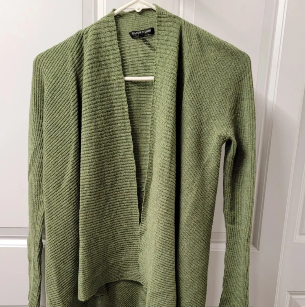 Eileen Fisher Cardigan Sweater Women's Size: Medium Wool Open Front